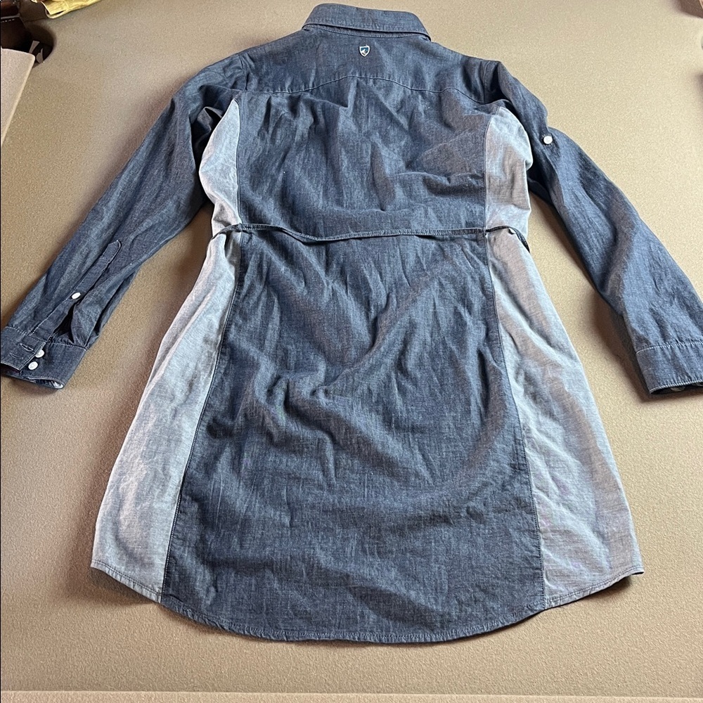 Kuhl Kiley Roll Tab Sleeved Dress Two Toned Gray - M - Picture 6 of 11
